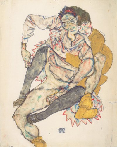 Sitzendes Paar von Egon Schiele